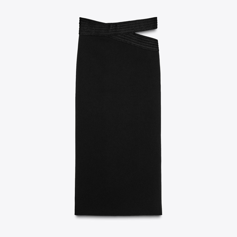 Zara Asymmetric Waist Cut-Out Pencil Skirt